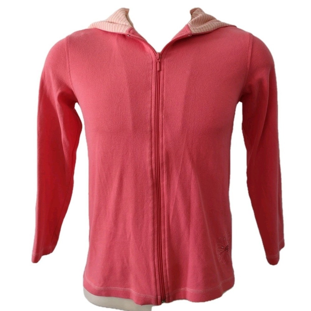 Sport Savvy Full Zip Hoodie Women XS Pink Excellent Floral Rhinestone Athleisure